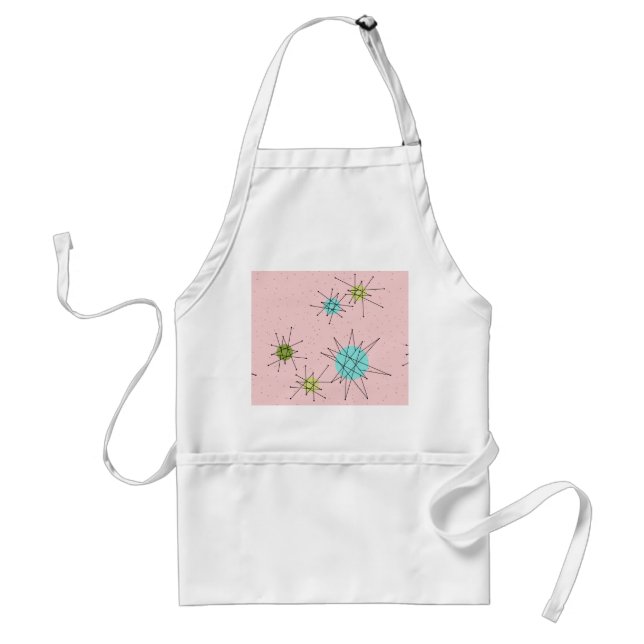 Delantal Apron de estrenos atómicos de icono rosa (Frente)