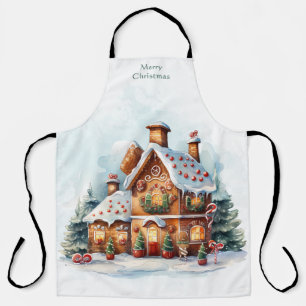Delantal Apron de feriado para Navidades de la casa Gingerb