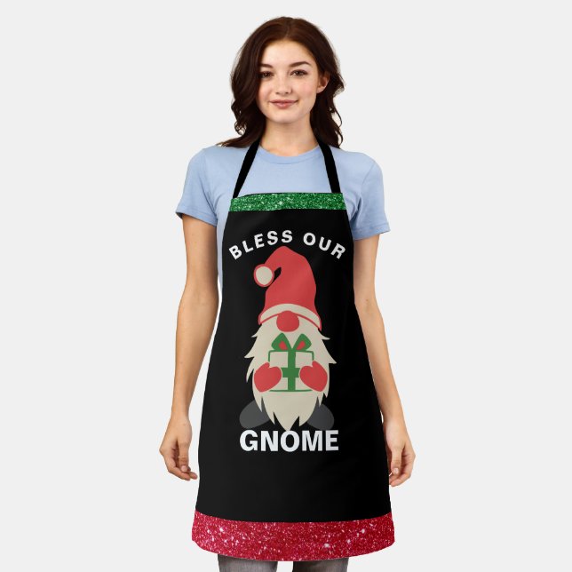 Delantal Apron de feriados de Gnome - Navidades bendiciendo (Gastado)