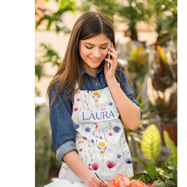 Delantal Apron de flor silvestre con patrones personalizado (Subido por el creador)
