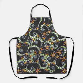 Delantal Apron de flores de fuego