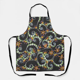 Delantal Apron de flores de fuego
