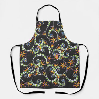 Delantal Apron de flores de fuego