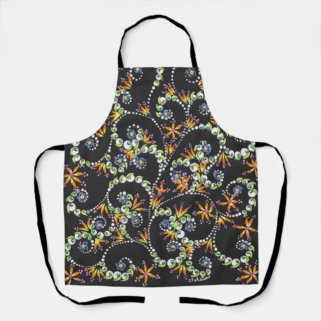 Delantal Apron de flores de fuego (Anverso)