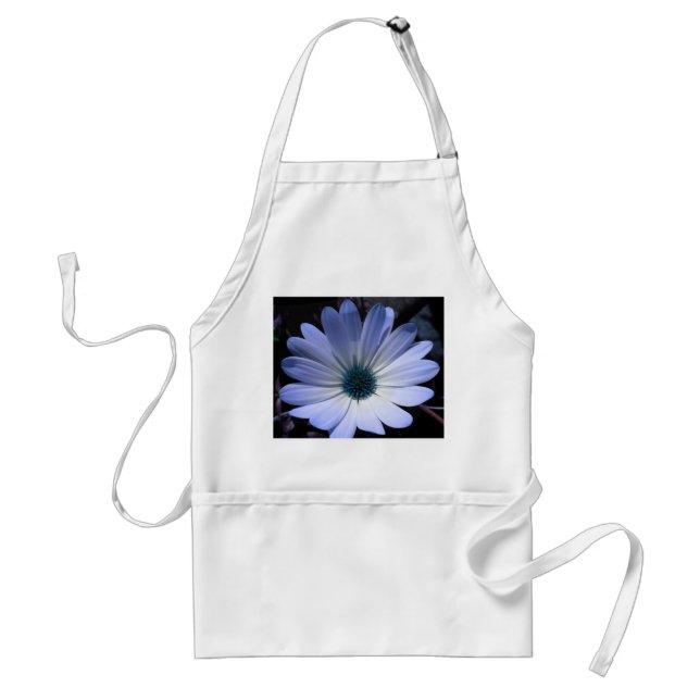 Delantal Aprón de flores de margarita azul (Frente)