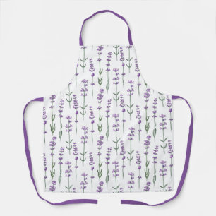 Delantal Aprón de flores moradas de lavanda