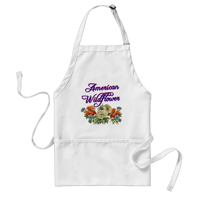 Delantal Apron de flores patrióticas de flores silvestres n (Frente)