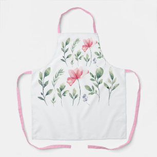 Delantal Apron de flores rosadas de bonito