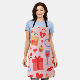 Delantal Apron de fondo día de San Valentín