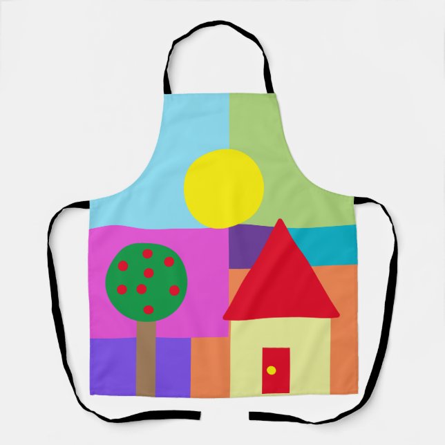 Delantal Apron de formas coloridas para profesores de arte (Anverso)