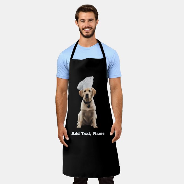 Delantal Apron de foto de perro de raza personalizado - Nom (Gastado)