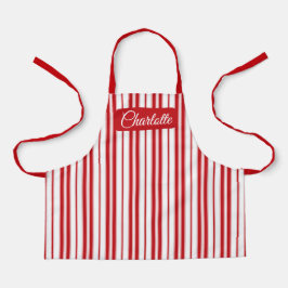 Delantal Apron de franja roja y blanca de navidades