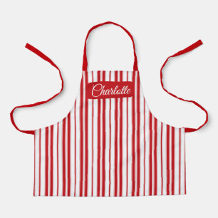 Delantal Apron de franja roja y blanca de navidades