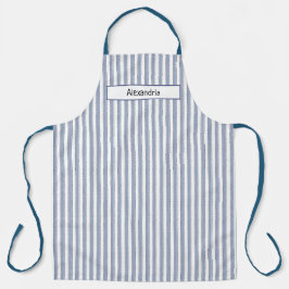Delantal Apron de franjas azules personalizadas