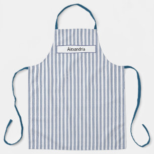 Delantal Apron de franjas azules personalizadas