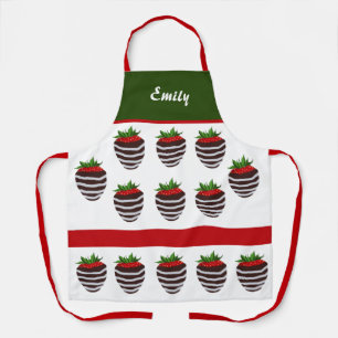 Delantal Apron de fresa cubierta de chocolate adorable