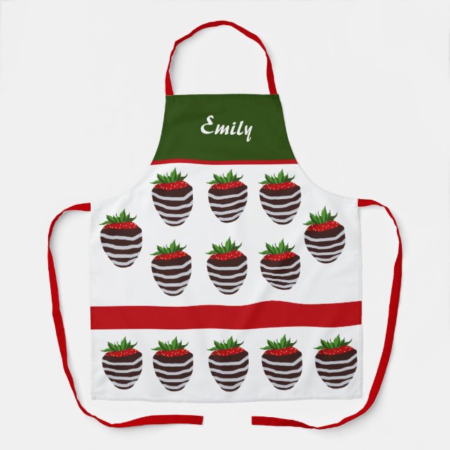 Delantal Apron de fresa cubierta de chocolate adorable (Anverso)