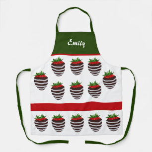 Delantal Apron de fresa cubierta de chocolate con bonito
