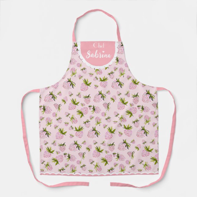 Delantal Apron de fresa personalizado - Regalo de cocina du (Anverso)