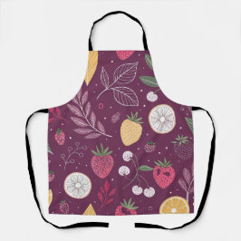 Delantal "Apron de fruta púrpura de vino profundo