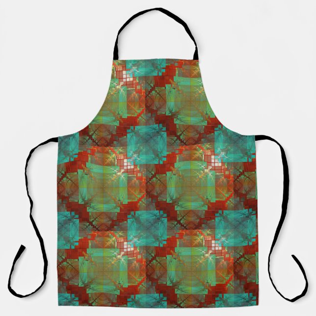 Delantal Apron de fusión cromática roja y verde (Anverso)