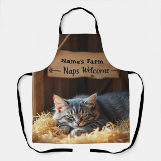 Delantal Aprón de gato de granjas personalizado