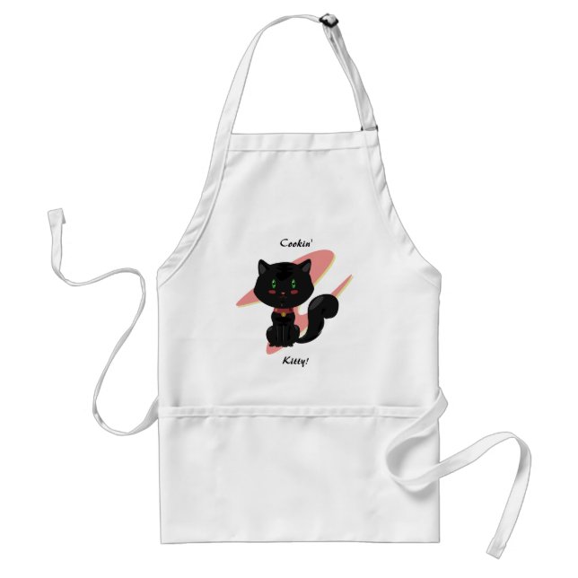 Delantal Apron de gato negro (Frente)