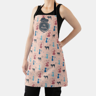 Delantal Apron de gatos juguetones - Chef de nombre persona