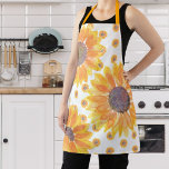 Delantal Aprón de girasol amarillo ruso<br><div class="desc">Este encantador delantal está decorado con girasoles acuáticos en tonos amarillos. ¡Ideal para los amantes del girasol! Acuarela original © Michele Davies.</div>
