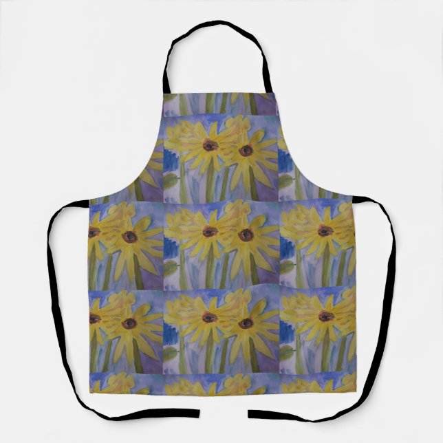 Delantal Apron de girasoles amarillo de verano (Anverso)