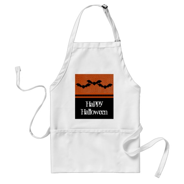 Delantal Apron de Halloween con bates escalofriantes, Naran (Frente)