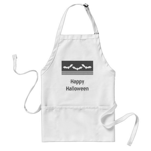 Delantal Apron de Halloween con batty Gone Gray oscuro (Frente)