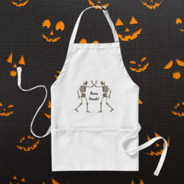 Delantal Aprón de Halloween con cabezas de hueso (Bone Heads Skeleton Halloween Apron)