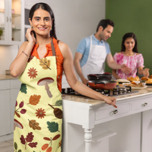 Delantal Apron de hojas de otoño y patrón de cosecha