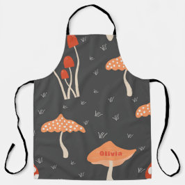 Delantal Apron de hongos en el Naranja del Día de la Madre 