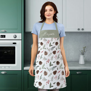Delantal Apron de horneado navideño personalizado para navi