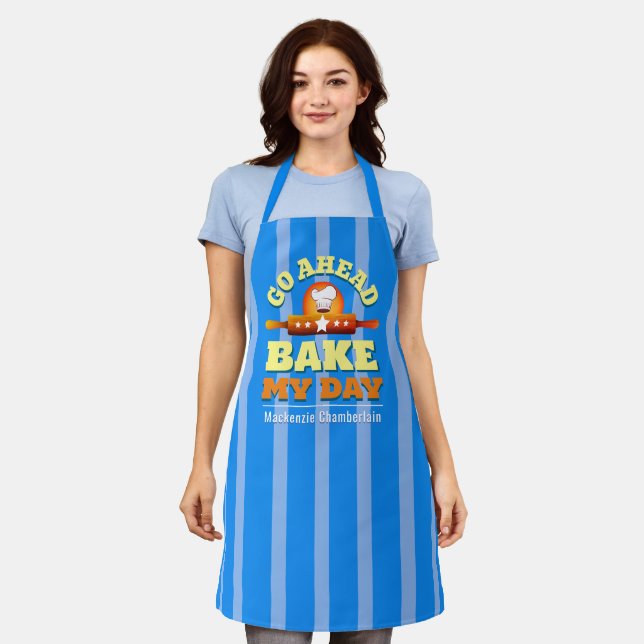 Delantal Apron de hornear Bake My Day - Azul (Gastado)