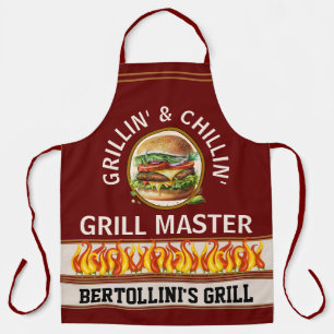 Delantal Apron de impresión completa Grillin' y Chillin