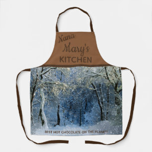 Delantal Apron de impresión con nieve de chocolate caliente