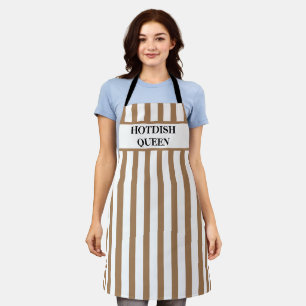 Delantal Apron de impresión con tiras de Reina Hotdish tan