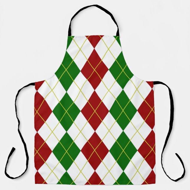 Delantal Apron de impresión de Argyle Allover de vacaciones (Anverso)