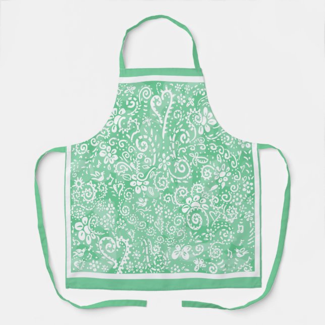 Delantal Apron de impresión de Bandana verde (Anverso)