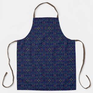 Delantal Apron de impresión de barrido geométrico azul en t