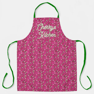 Delantal Apron de impresión de cerezo integral brillante y