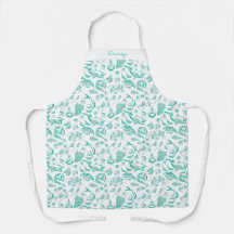 Apron de impresión de dibujos de alimentos moderno