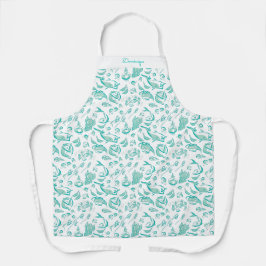 Delantal Apron de impresión de dibujos de alimentos moderno