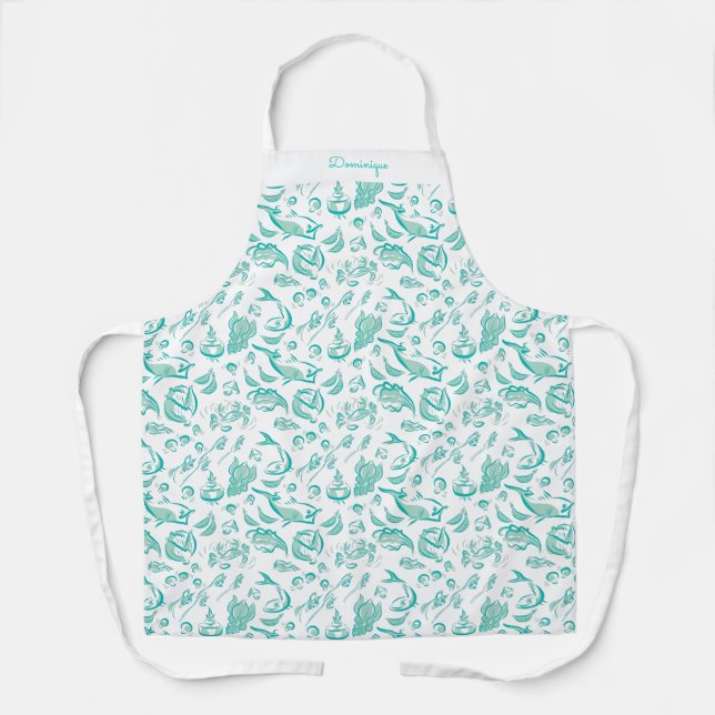 Delantal Apron de impresión de dibujos de alimentos moderno (Anverso)