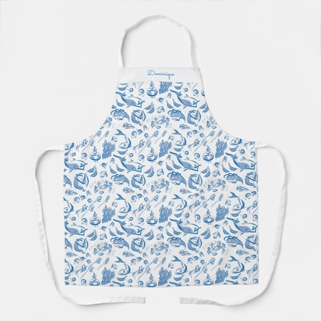 Delantal Apron de impresión de dibujos de alimentos moderno (Anverso)