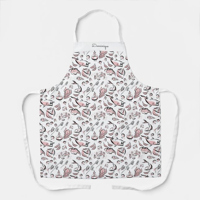 Delantal Apron de impresión de dibujos de alimentos moderno (Anverso)
