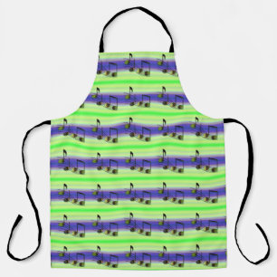Delantal Apron de impresión de Dubstep Notes All-Over